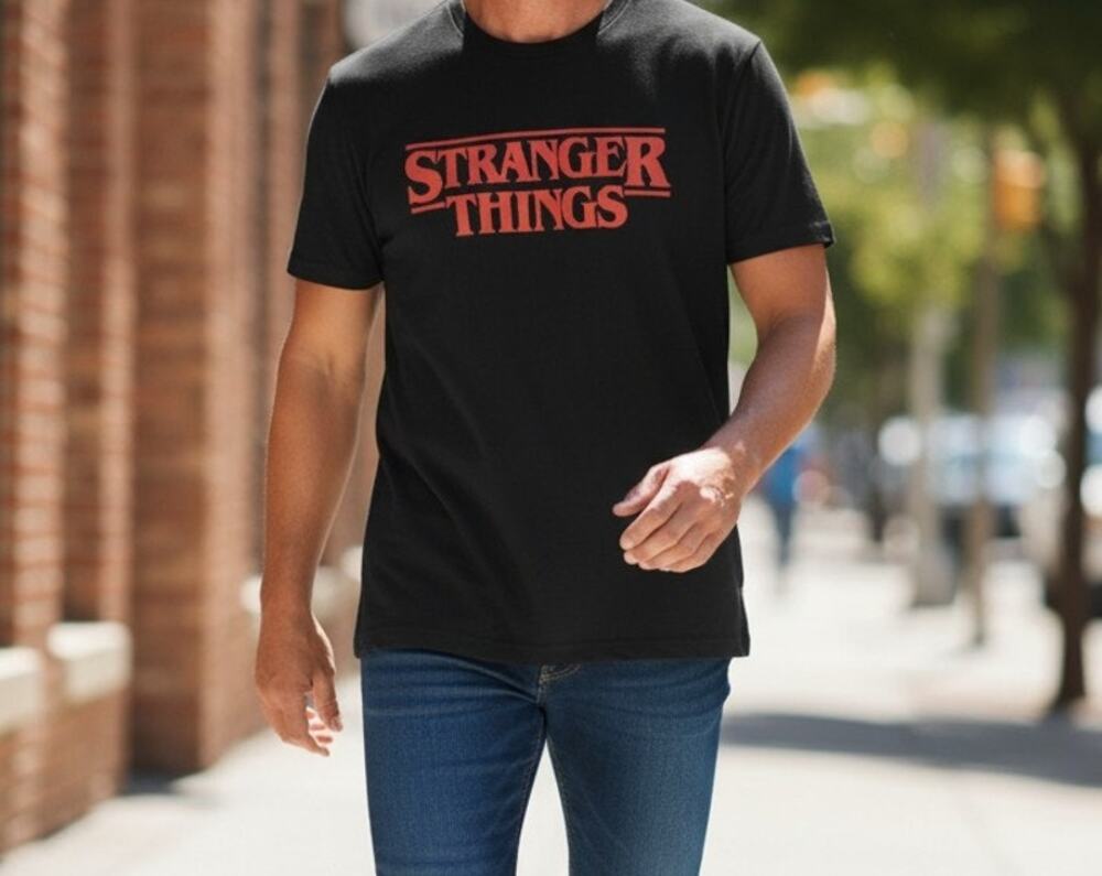 Stranger Things Netflix Men's 3XL Black Short Sleeve T-Shirt Graphic Tee